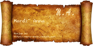 Merő Anna névjegykártya